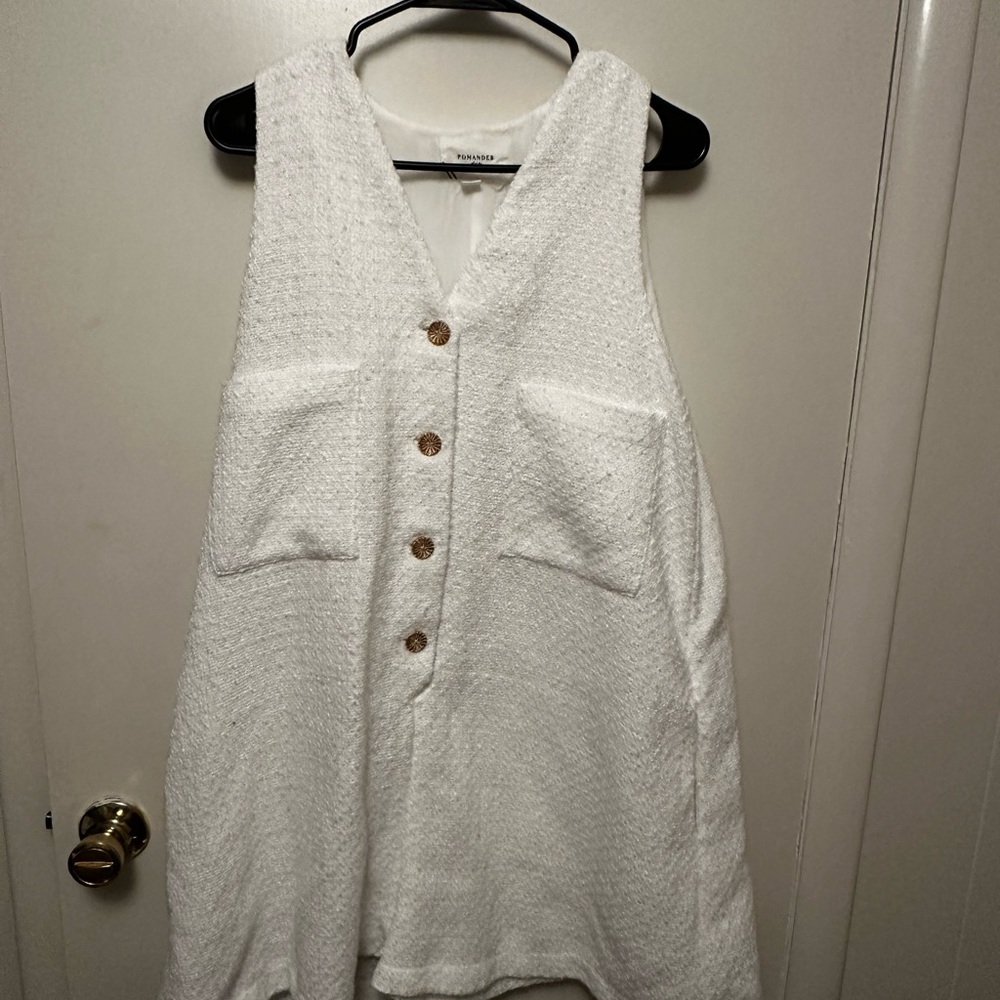 White Textured Romper